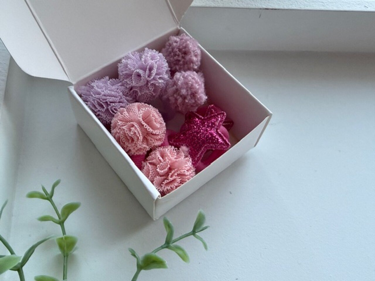 Mini gumelių rinkinys ,,Rožinė/alyvinė” 1