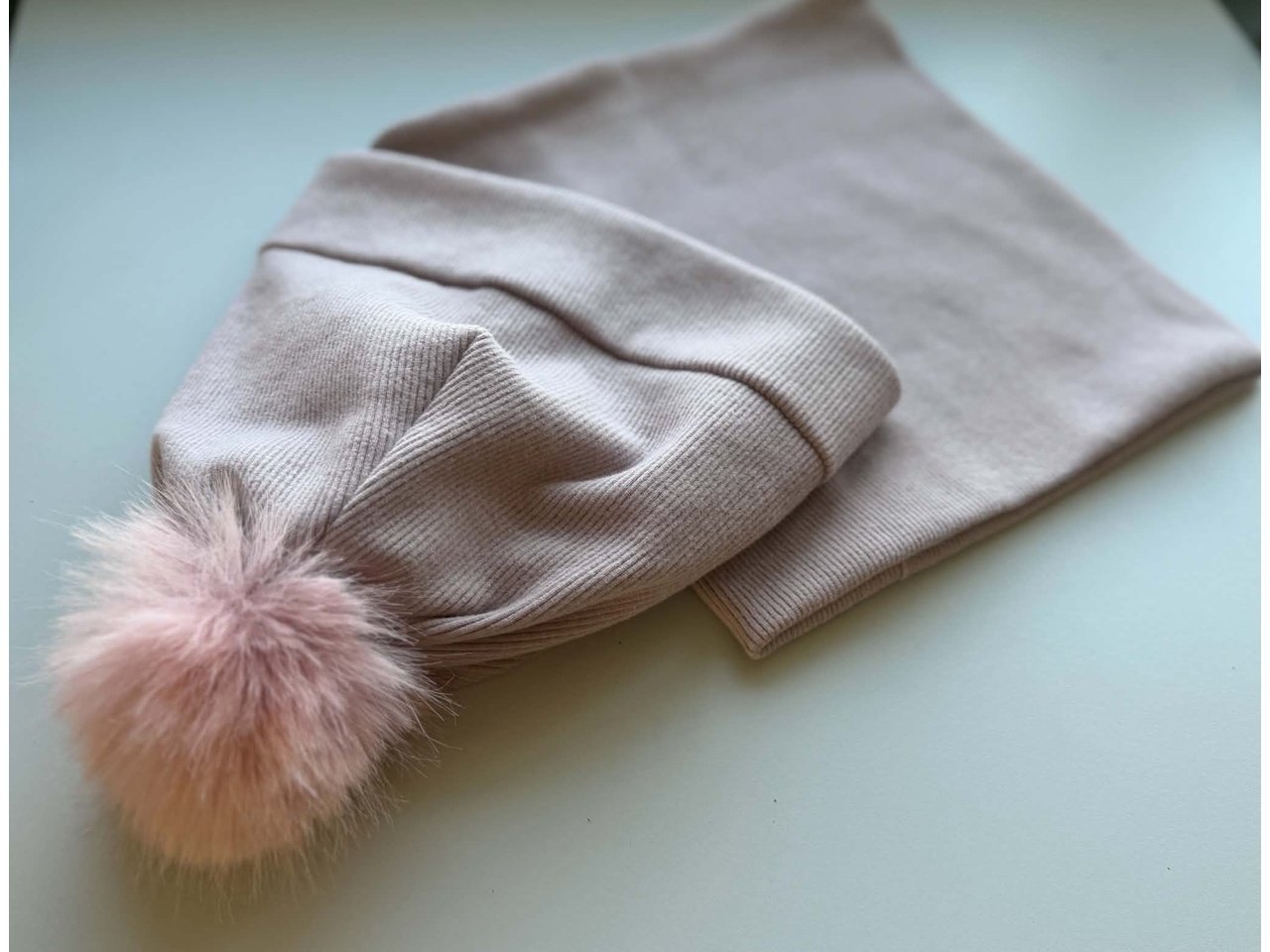 Kepurės ir movos komplektas  ,,Old Pink"