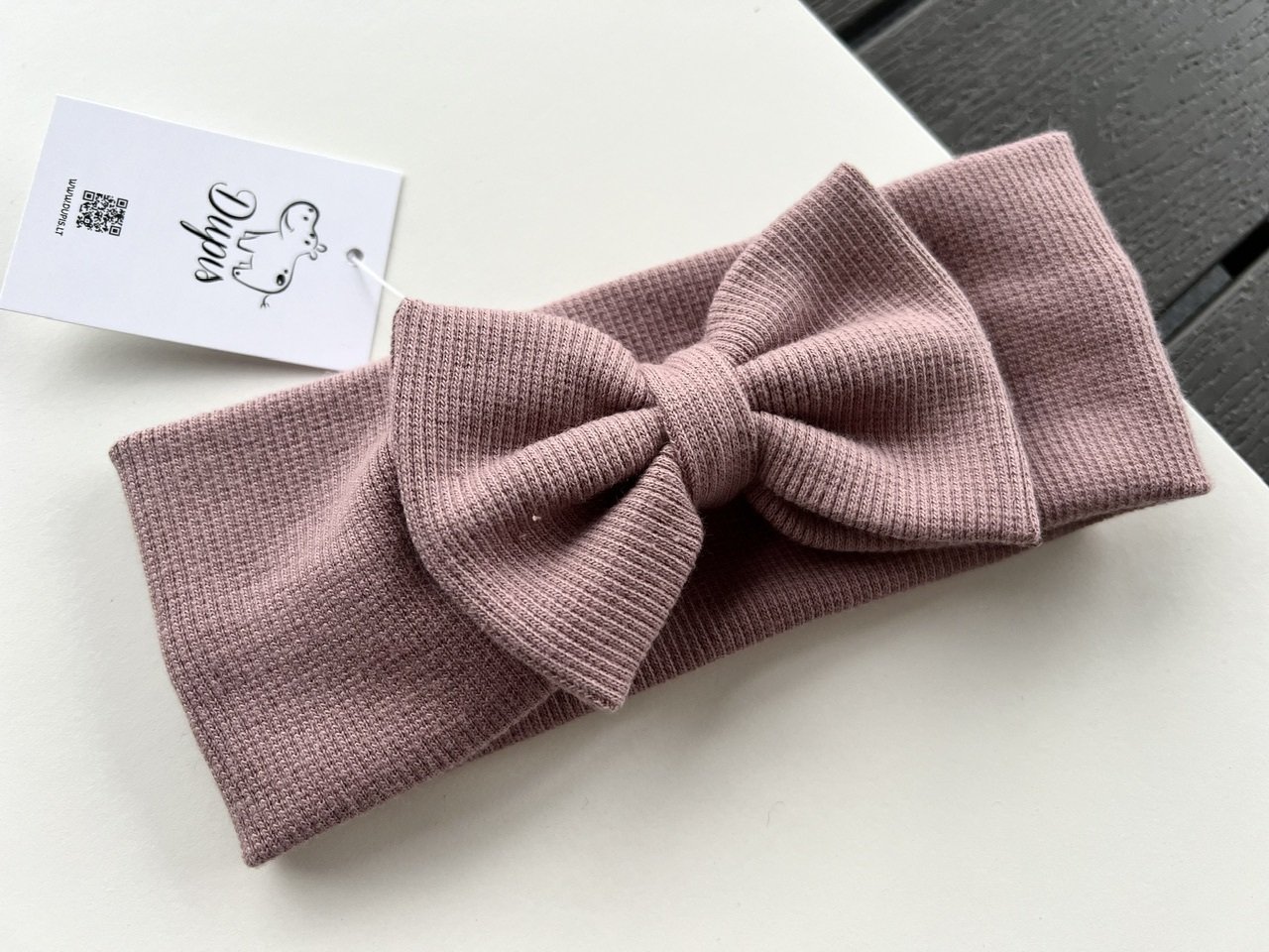Galvajuostė su kaspinu ,,Dusty rose"