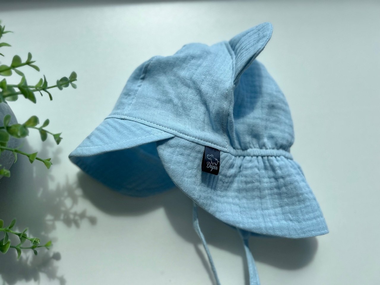 39-43 cm Muslino vasaros kepurė ,,Žydra"