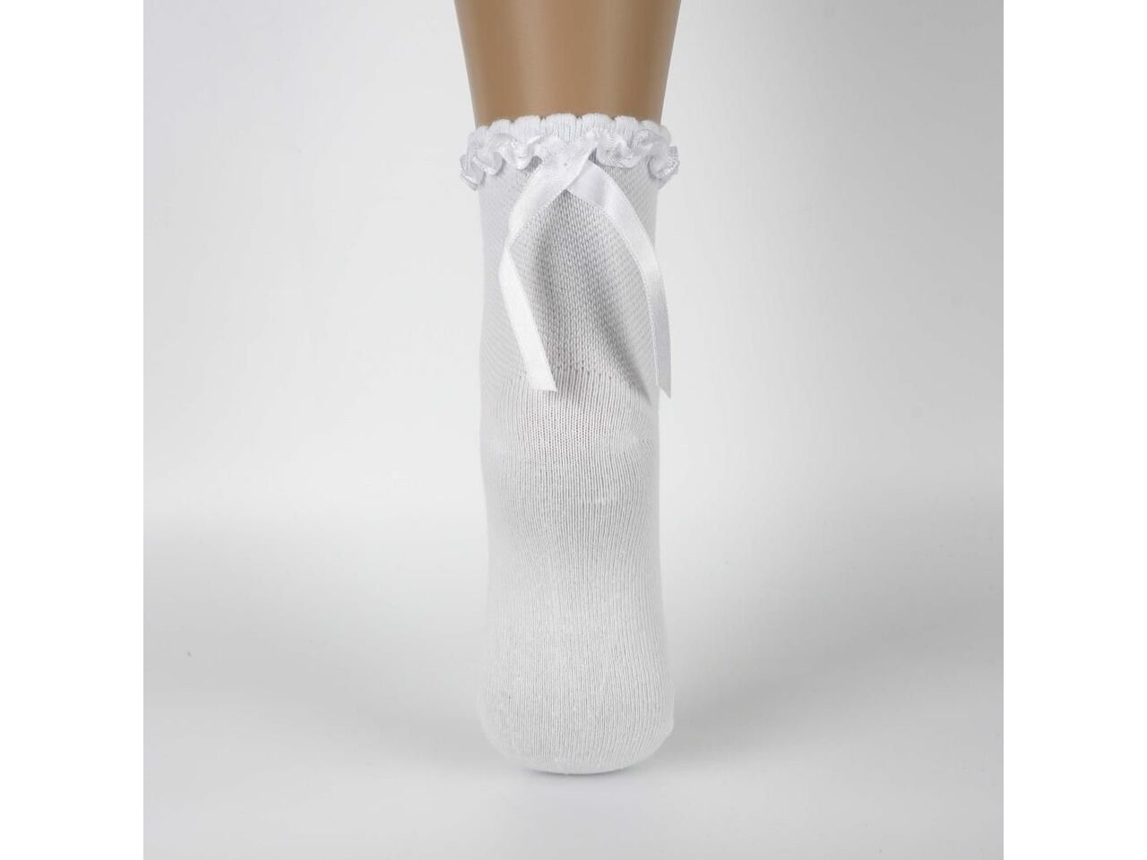 Baltos mergaičių kojinės